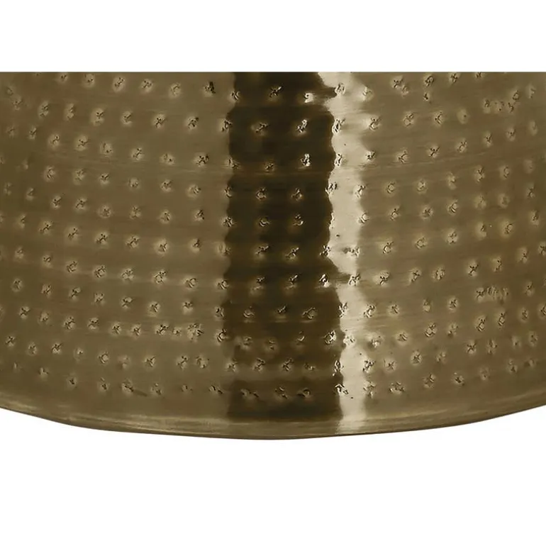 Accent table - 22"h / gold iron metal drum end table - Monarch