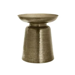 Accent table - 22"h / gold iron metal drum end - Monarch