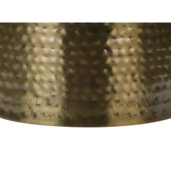 Accent table - 22"h / gold iron metal drum end - Monarch