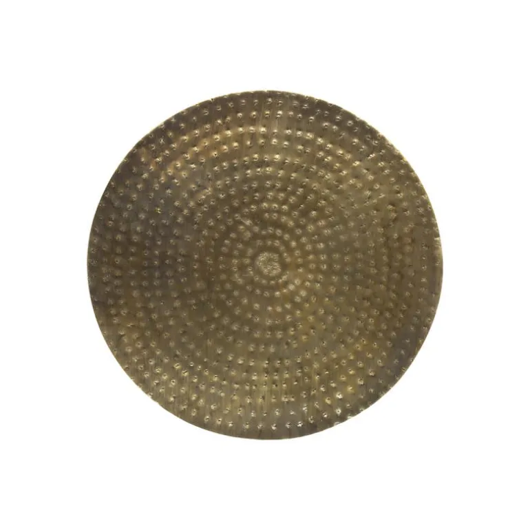 Accent table - 22"h / gold iron metal drum end - Monarch