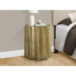 Accent table - 22"h / gold iron metal end table - Monarch