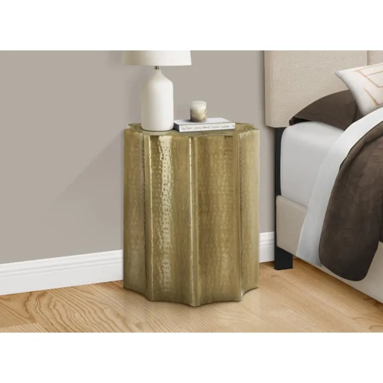 Accent table - 22"h / gold iron metal end table - Monarch