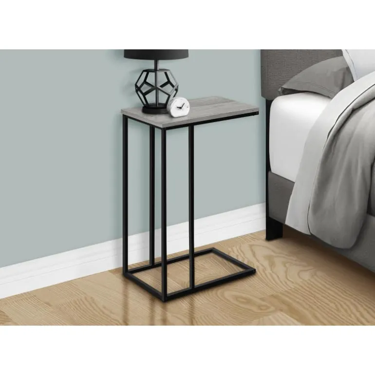 Accent table - 25"h / grey / black metal - Monarch
