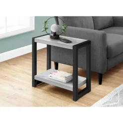 Accent table - 22"h / grey / black metal - Monarch