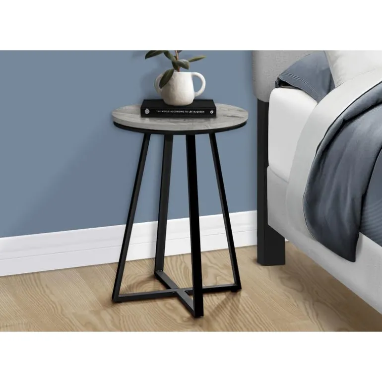 Accent table - 22"h / grey / black metal - Monarch
