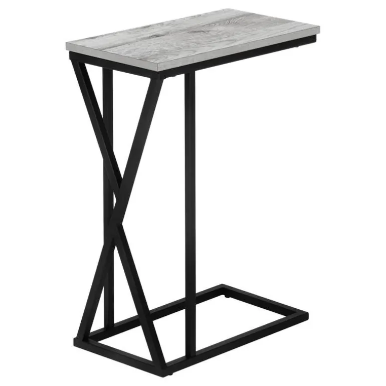 Accent table - 25"h / grey / black metal - Monarch