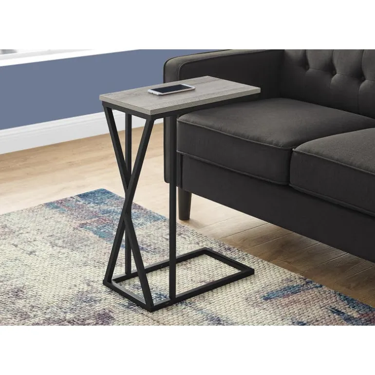 Accent table - 25"h / grey / black metal - Monarch