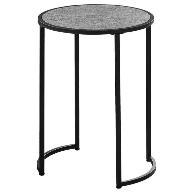 Accent table - 24"h / grey stone-look / black metal - Monarch