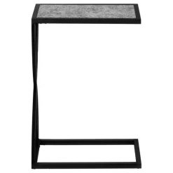 Accent table - 25"h / grey stone-look / black metal - Monarch