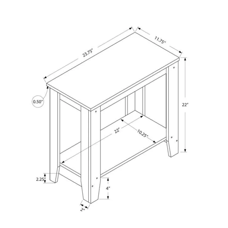 Accent table - 22"h / industrial grey - Monarch