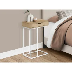 Accent table - 25"h / natural / white metal - Monarch