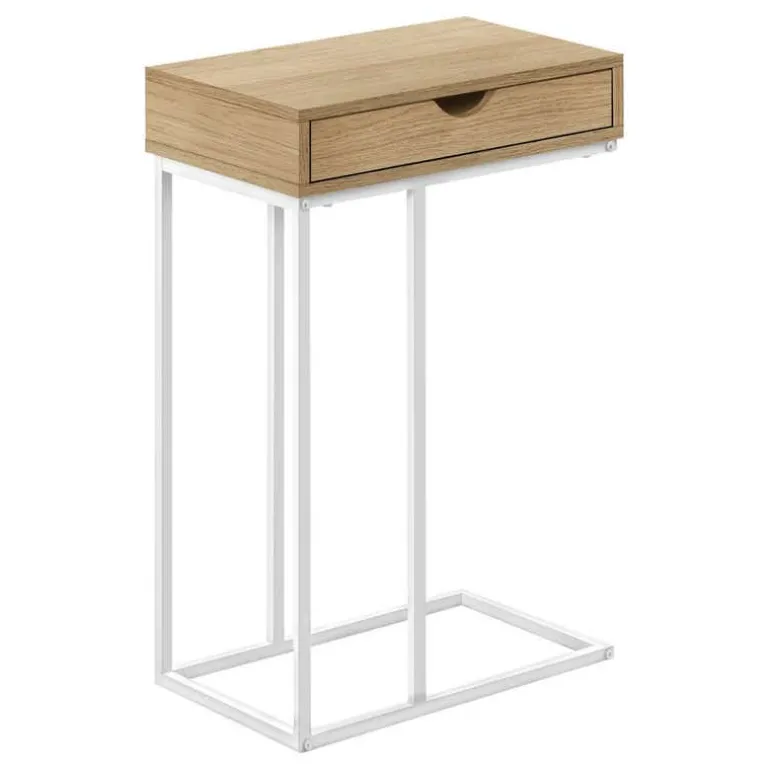 Accent table - 25"h / natural / white metal - Monarch
