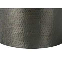 Accent table - 22"h / silver grey iron metal drum end - Monarch