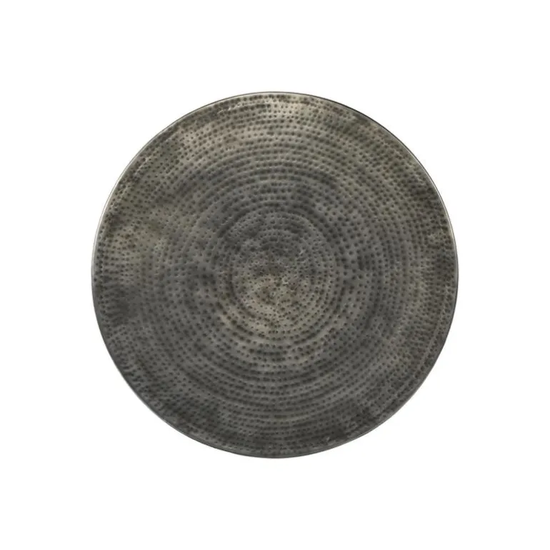 Accent table - 22"h / silver grey iron metal drum end - Monarch