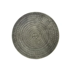 Accent table - 22"h / silver grey iron metal drum end - Monarch