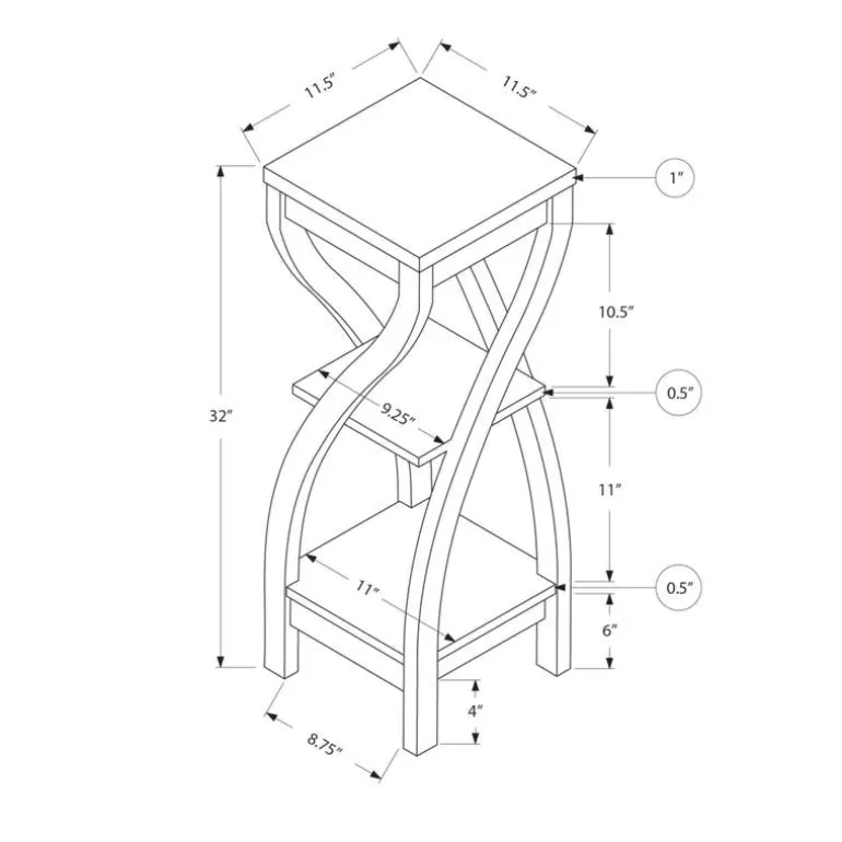 Accent table - 32"h / white - Monarch