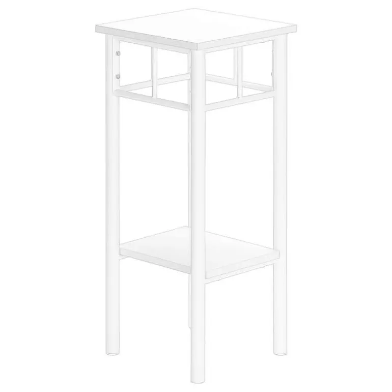 Accent table - 28"h / white / white metal - Monarch