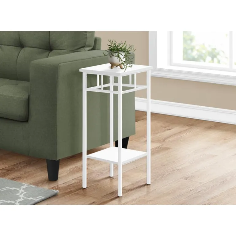 Accent table - 28"h / white / white metal - Monarch
