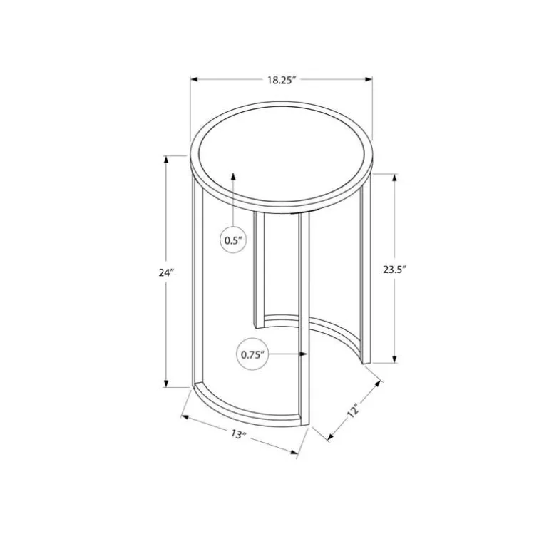 Accent table - 24"h / white marble-look / silver metal - Monarch