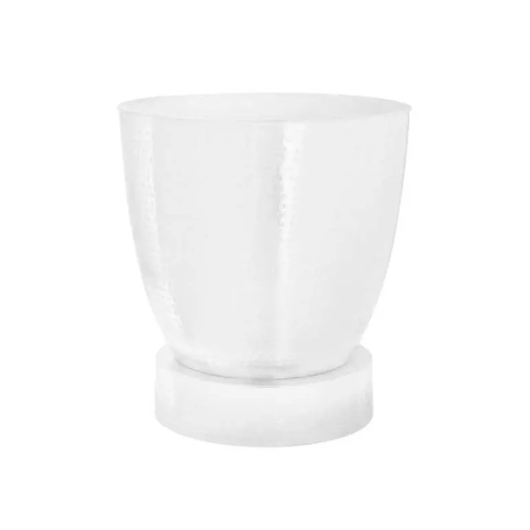 Accent table - 22"h / white textured iron metal drum end - Monarch