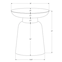 Accent table - 22"h / white textured iron metal drum end - Monarch