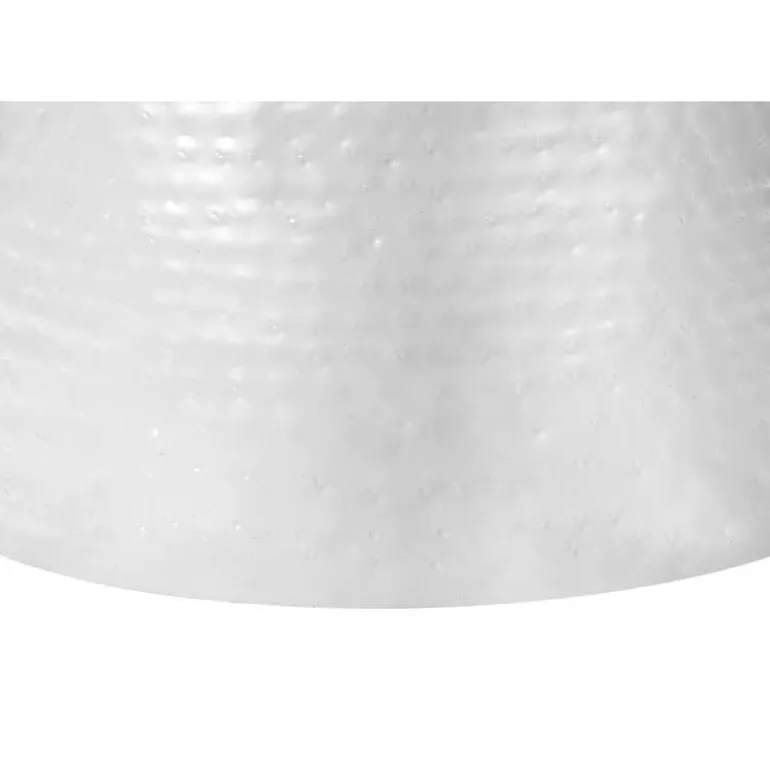 Accent table - 22"h / white textured iron metal drum end - Monarch