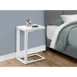 Accent table - 25"h /white / white metal - Monarch