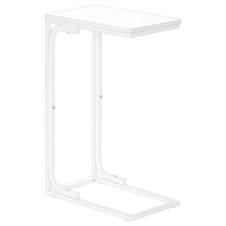Accent table - 25"h /white / white metal - Monarch