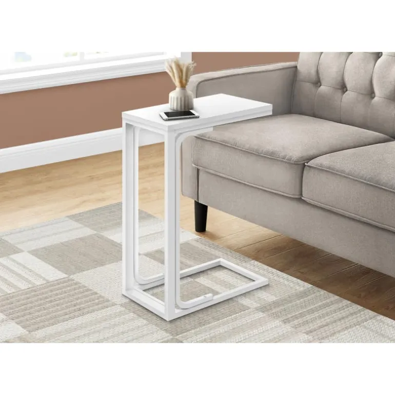 Accent table - 25"h /white / white metal - Monarch