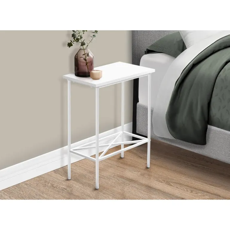 Accent table - 24"h /white / white metal - Monarch