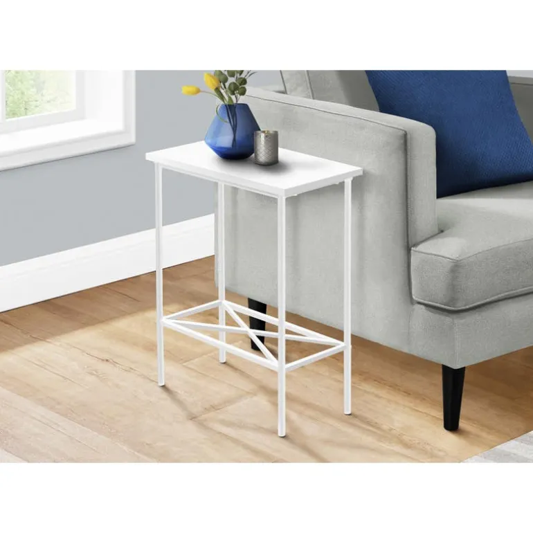 Accent table - 24"h /white / white metal - Monarch
