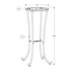 Accent table - hammered black metal with tempered glass - Monarch