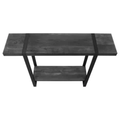 Accent table - 48"l / black reclaimed wood-look / black - Monarch