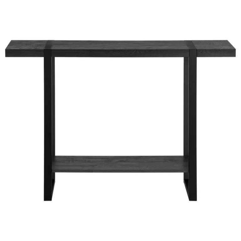 Accent table - 48"l / black reclaimed wood-look / black - Monarch