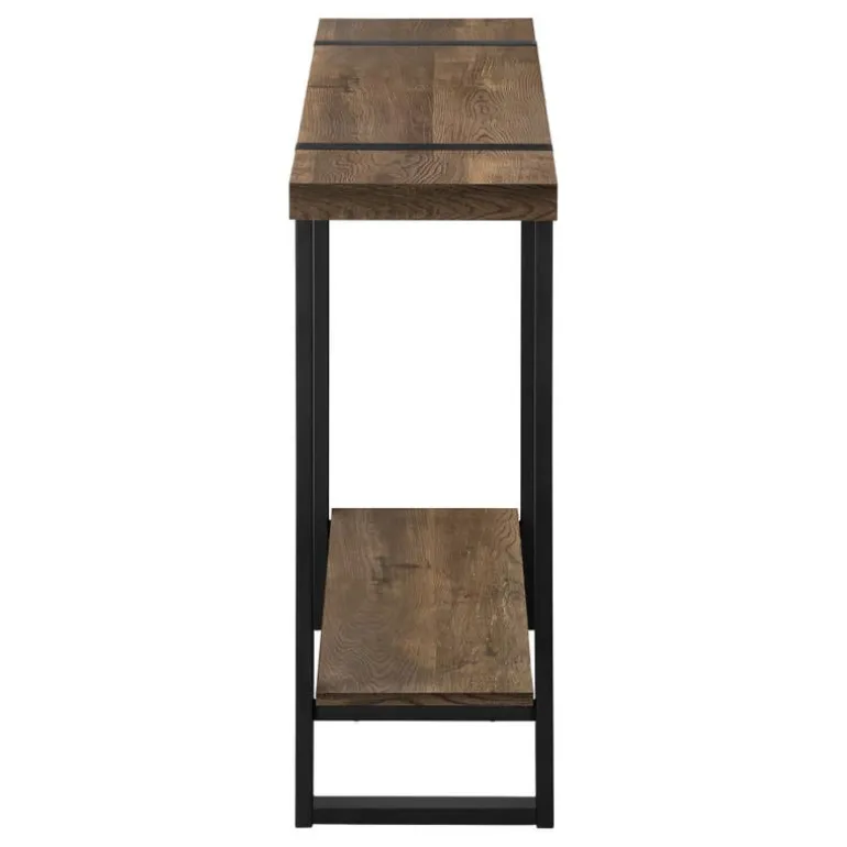 Accent table - 48"l / brown reclaimed wood-look / black - Monarch