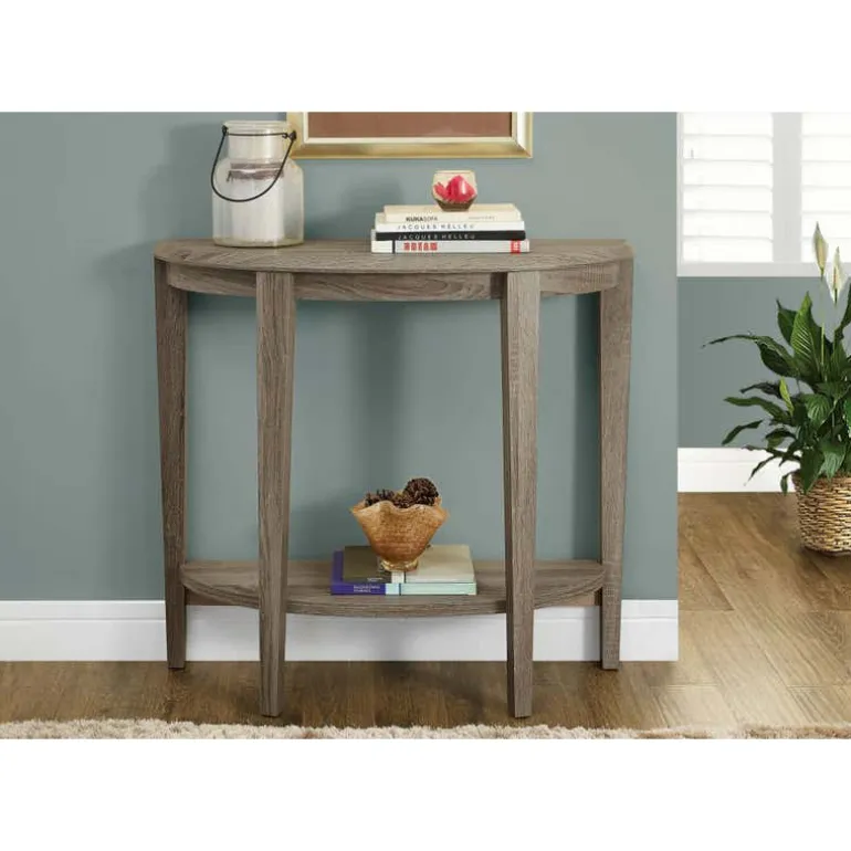 Accent table - 36"l / dark taupe hall console - Monarch