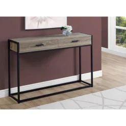 Accent table - 48"l / dark taupe / black hall console - Monarch