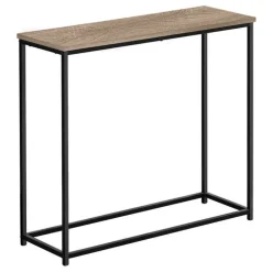 Accent table - 32"l / dark taupe / black metal console - Monarch