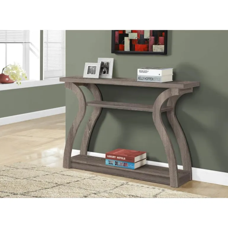 Accent table - 47"l / dark taupe hall console - Monarch