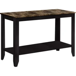 Accent table - 44"l / espresso marble top - Monarch