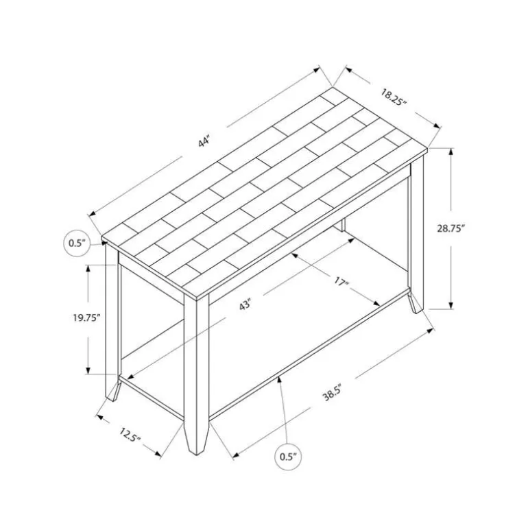 Accent table - 44"l / espresso marble top - Monarch