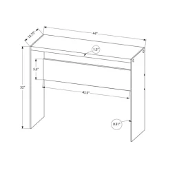 Accent table - 44"l / glossy white / tempered glass - Monarch