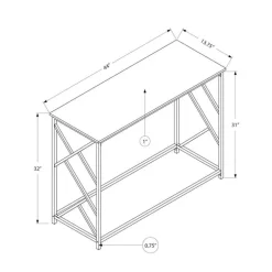 Accent table - 44"l / grey / black metal hall console - Monarch