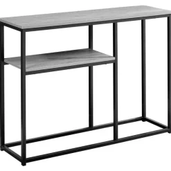 Accent table - 42"l / grey / black metal hall console - Monarch