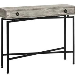 Accent table - 42"l / grey reclaimed wood / black console - Monarch
