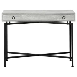 Accent table - 42"l / grey reclaimed wood / black console - Monarch