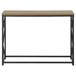 Accent table - 44"l / taupe / black metal hall console - Monarch