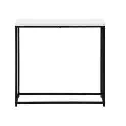 Accent table - 32"l / white / black metal console - Monarch