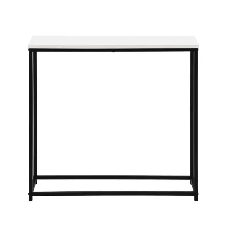 Accent table - 32"l / white / black metal console - Monarch
