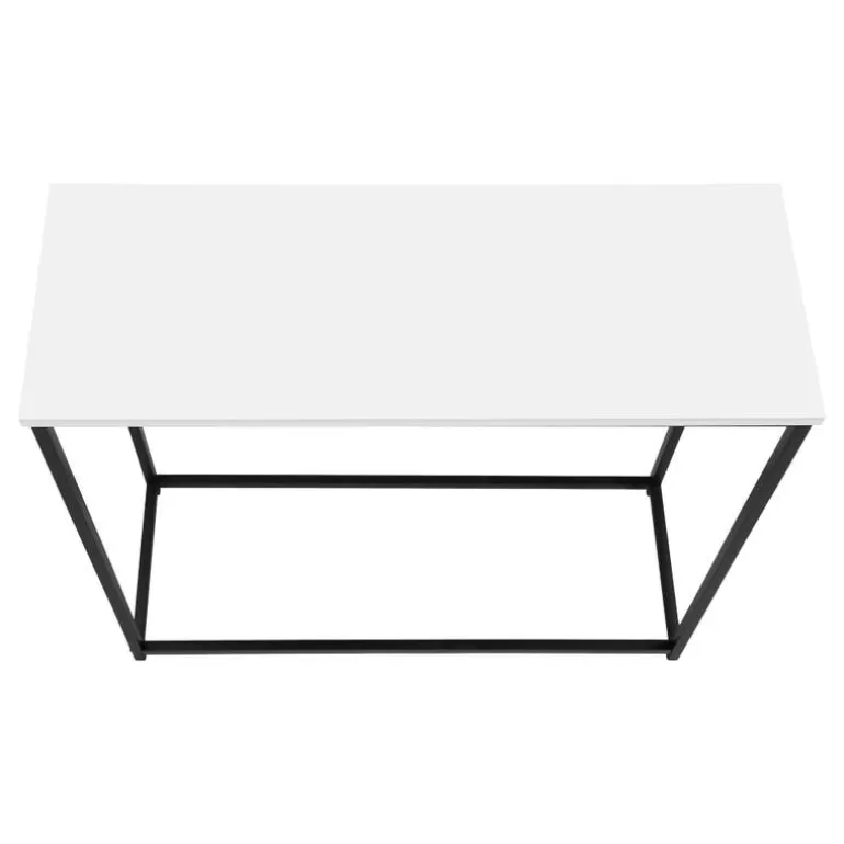 Accent table - 32"l / white / black metal console - Monarch